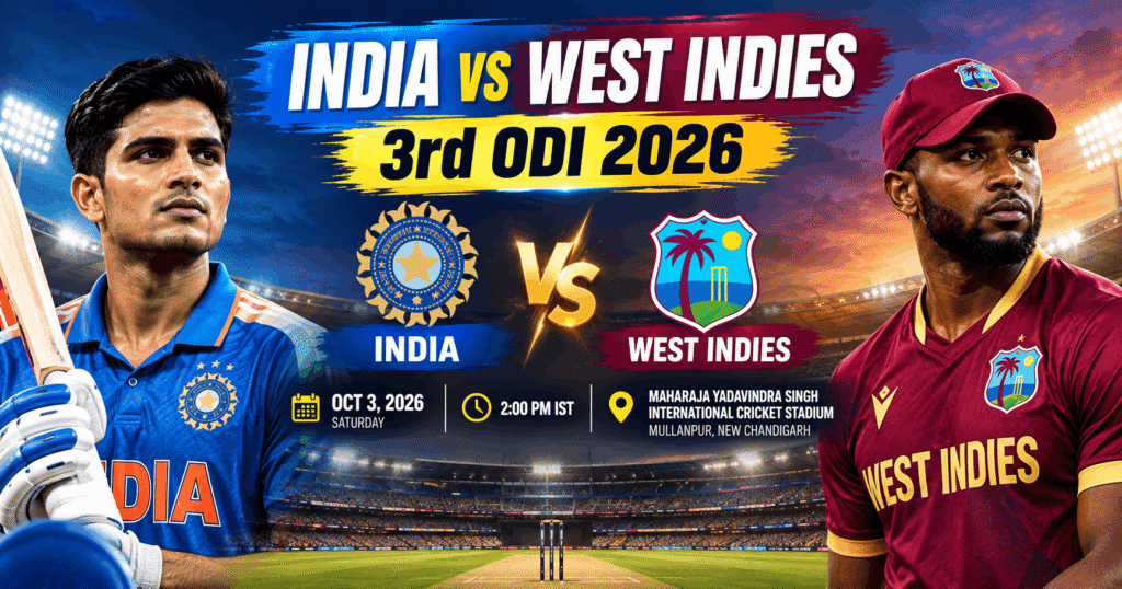 India vs West Indies 3rd ODI 2026: Match Preview, Key Players and Cricketbet999