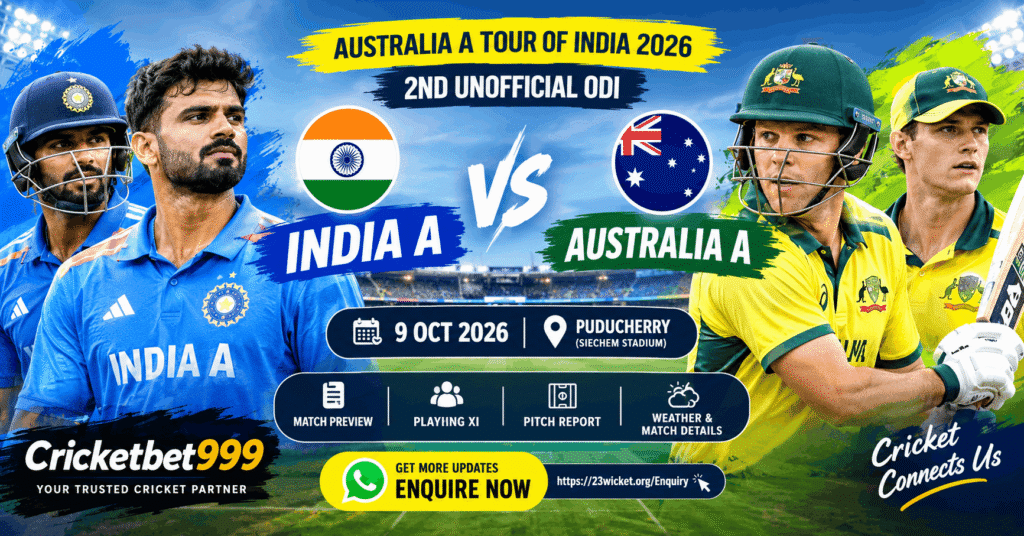 India A vs Australia A 2nd Unofficial ODI 2026: Preview, Playing XI, Pitch Report & Match Details