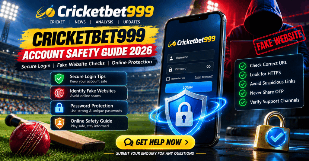 Cricketbet999 Account Safety Guide 2026: Secure Login, Fake Website Checks & Online Protection