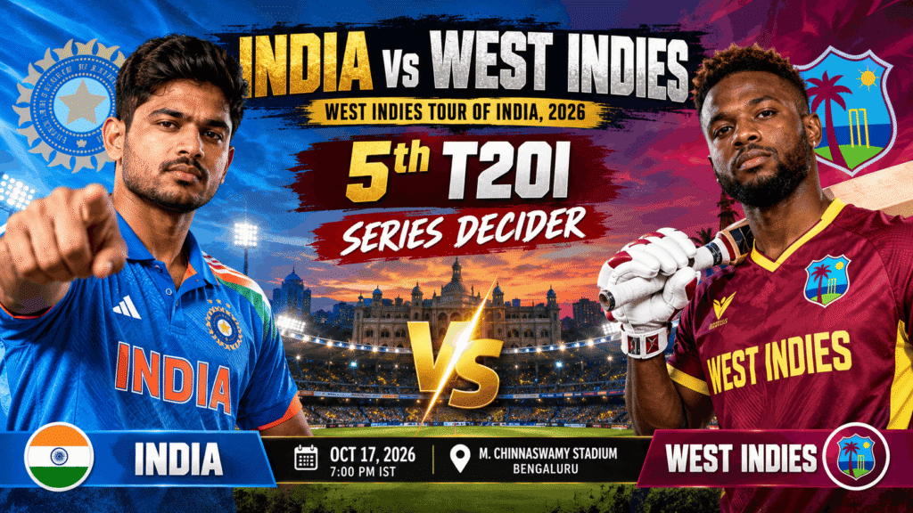 India vs West Indies 5th T20I 2026: The Ultimate Series Decider – Match Prediction, Playing XI, Pitch Report & Latest Updates