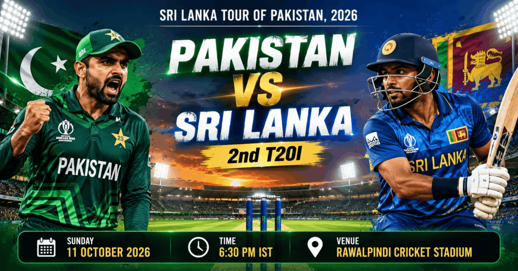 Pakistan vs Sri Lanka, 2nd T20I, Sri Lanka Tour of Pakistan, 2026